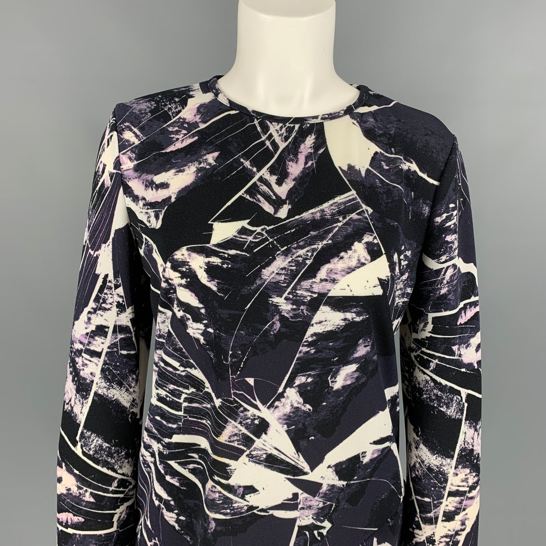 KENZO Size S Purple & Black Polyester Marbled Pullover