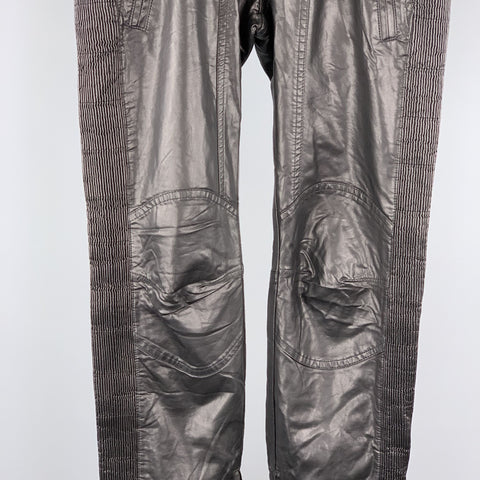 DSQUARED2 Size 30 Black Pleather Biker Casual Pants