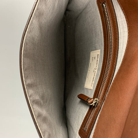BRUNELLO CUCINELLI Porte-documents en cuir marron