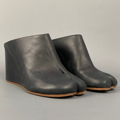 MAISON MARTIN MARGIELA Pantuflas Tabi de piel color carbón talla 8