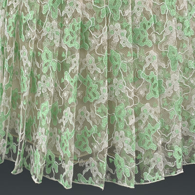 CHRISTOPHER KANE Size 6 White & Green PLeated Silk Skirt