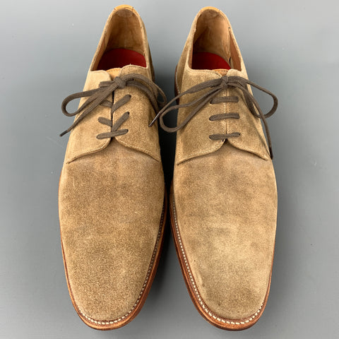 GRENSON Size 9 Tan Suede Lace Up Dress Shoes