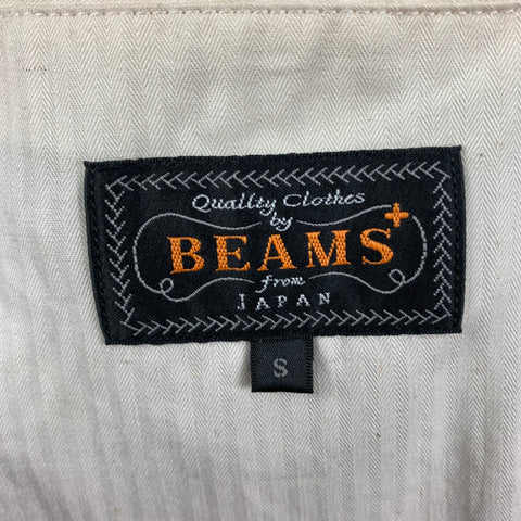 BEAMS PLUS x Harris Tweed Talla S Abrigo con tapeta oculta de lana de patchwork gris