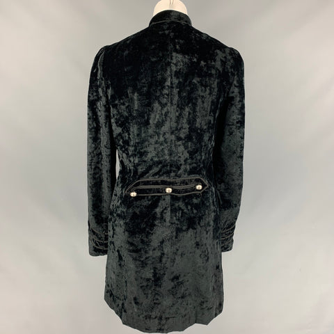 MARC by MARC JACOBS Size S Black Velvet Rayon / Polyester Double Breasted Coat