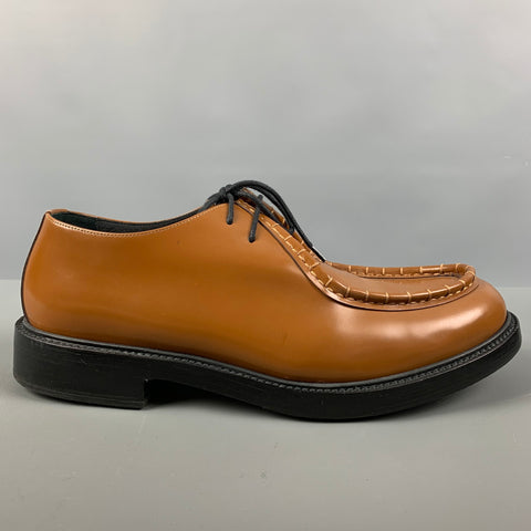 CALVIN KLEIN 205W39NYC Size 9.5 Tan Solid Leather Lace Up Shoes