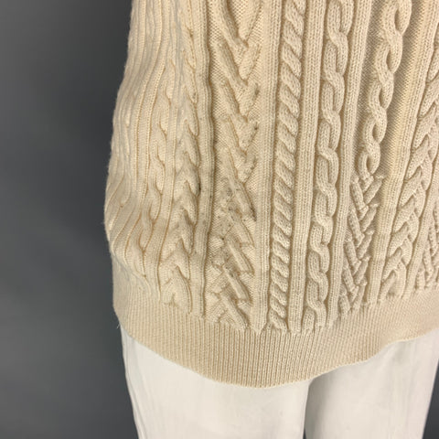 KENZO Momento Collection FW 18 Size L Beige Applique Wool / Polyamide Crew-Neck Sweater