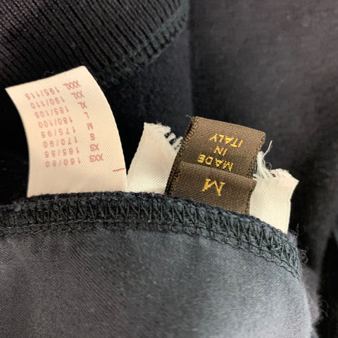 LOUIS VUITTON Size M Navy Textured Hooded Sweatshirt