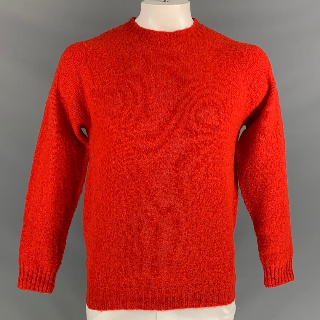 HARLEY Size L Red Knitted Wool Crew-Neck Sweater