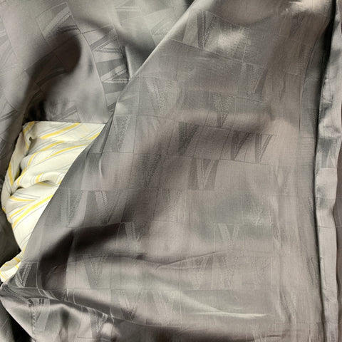 VERSACE COLLECTION Size 40 Black & White Grid Silk / Wool Sport Coat
