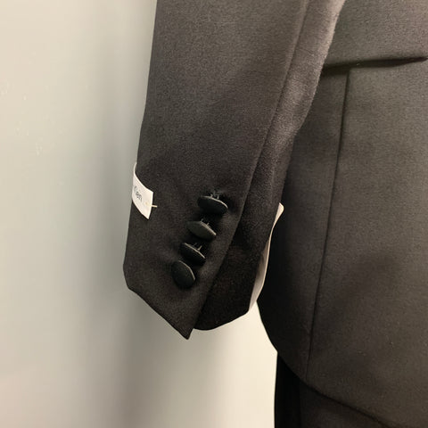 CALVIN KLEIN Regular Slim Fit Size 36 Black Wool Tuxedo Suit