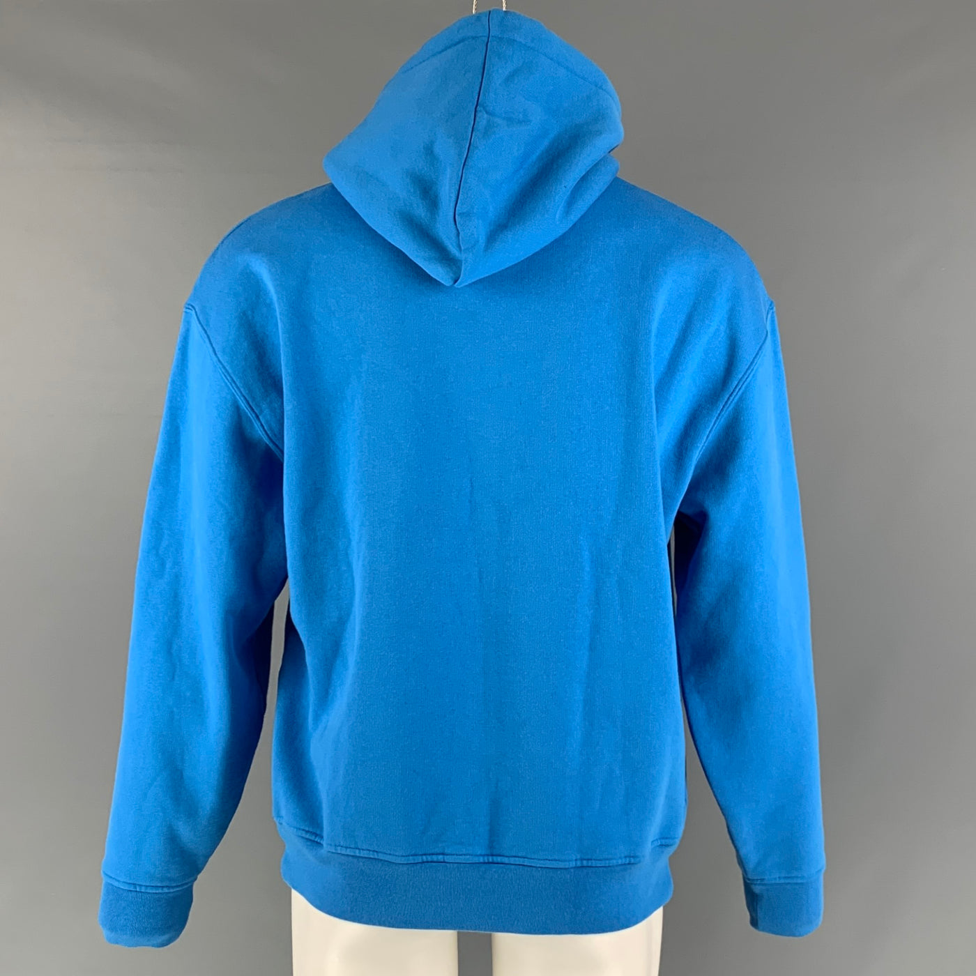 FRAME Size S Blue and  White Logo Cotton & Polyester Hooded Sweatshirt