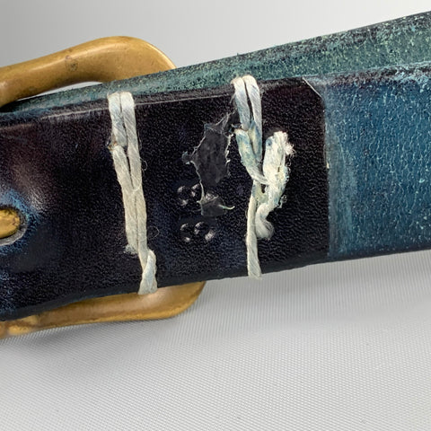 KIKA NY Waist Size 33 Dark Navy Leather Belt