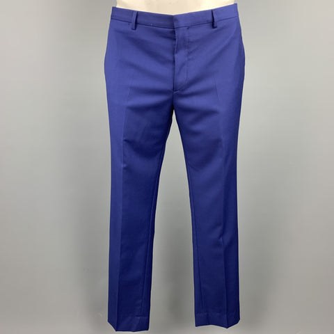 PAUL SMITH Size 40 Regular Royal Blue Wool Notch Lapel Suit