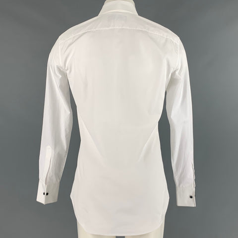 DSQUARED2 Size S White Cotton Tuxedo Long Sleeve Shirt