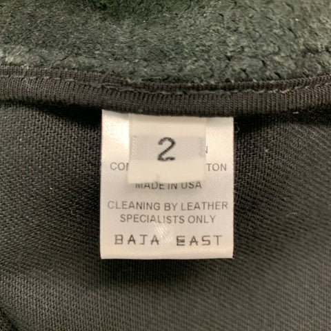 BAJA EAST Size M Black Calfhair Cotton Motorcycle Jacket