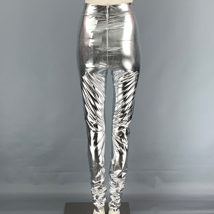 DOLCE & GABBANA Size 2 Silver Metallic Polyester Leggings