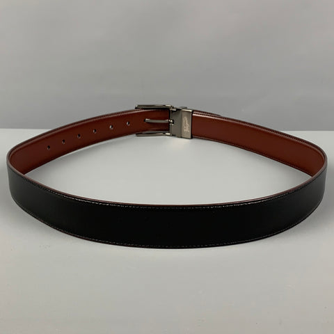 PENGUIN Taille 30 Ceinture réversible en cuir noir marron