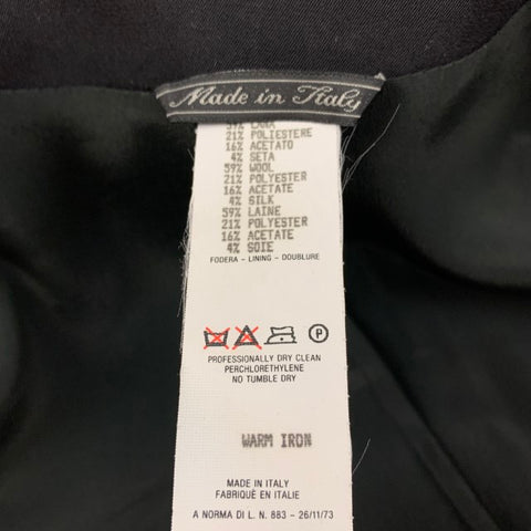 GIANNI VERSACE Talla 6 Traje de pantalón con frente plano texturizado en mezcla de lana plateada negra