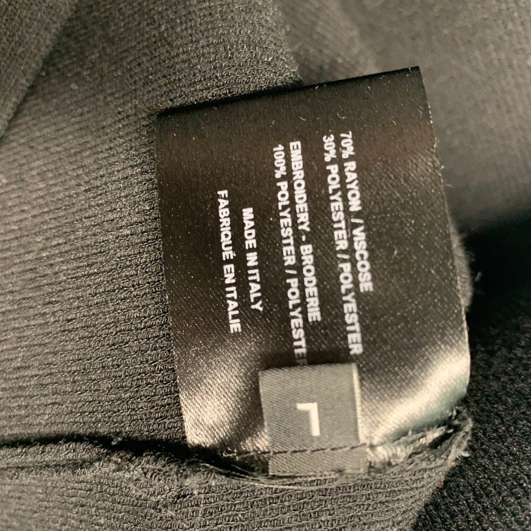 PROENZA SCHOULER Size L Black Cut Outs Rayon  Polyester Fringed Pullover