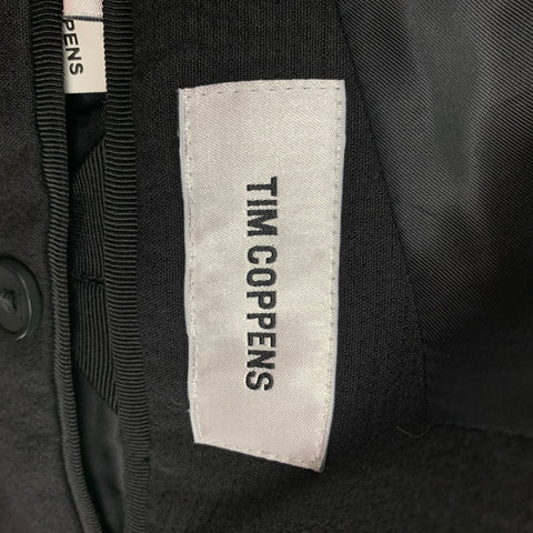 TIM COPPENS Size 36 Black Cotton Blend Hidden Buttons Suit