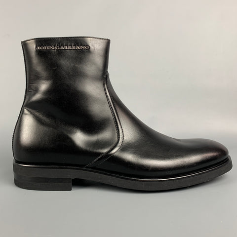 JOHN GALLIANO Size 8.5 Black Side Zipper Ankle Boots