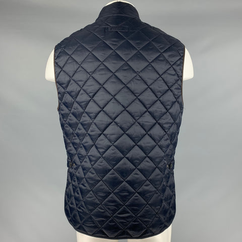 BARBOUR Chaleco con broches y cremallera de poliamida marrón marino talla M