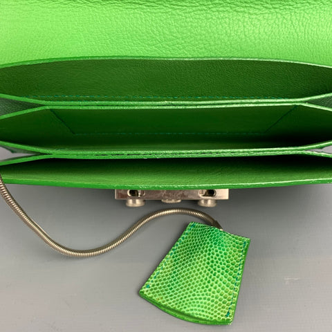 CALVIN KLEIN COLLECTION Green Lizard Leather Mini Bags
