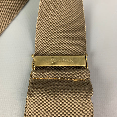 TRAFALGAR Olive Print Silk Ribbon Suspenders