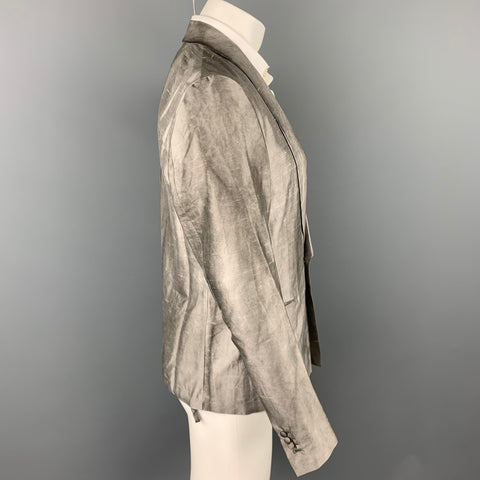 PAUL SMITH Size M Grey Textured Silk Shawl Collar Sport Coat