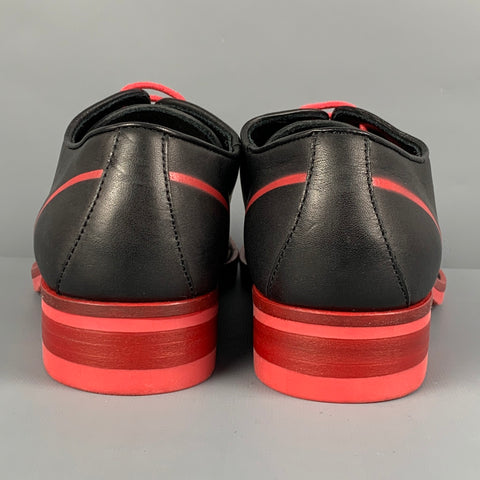 DONALD J PLINER Taille 9 Noir Rouge Chaussures à lacets en cuir bicolore