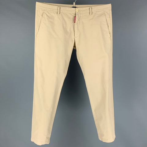 DSQUARED2 Size 38 Khaki Cotton Zip Fly Casual Pants