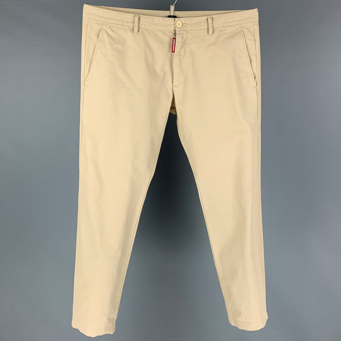 DSQUARED2 Size 38 Khaki Cotton Zip Fly Casual Pants