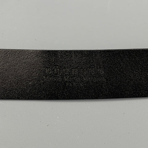 MAISON MARGIELA Size 35 Blue White Distressed Leather Belt