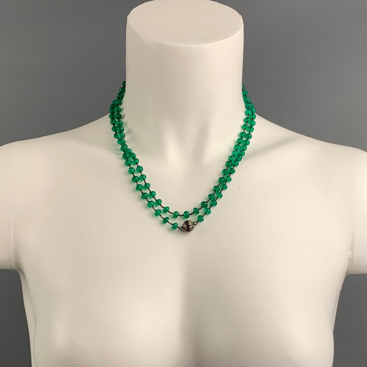 JILL ALBERTS Semi-Precious Emerald Beaded Necklace