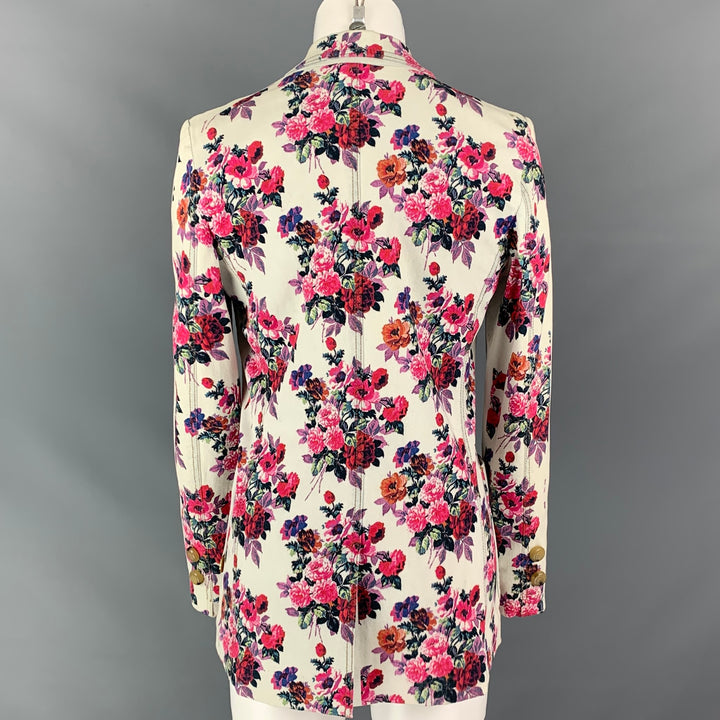 D&G by DOLCE & GABBANA Size 6 Multi-Color Floral Denim Jacket