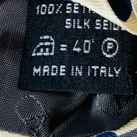 VALENTINO Yellow Navy Dots Silk Tie