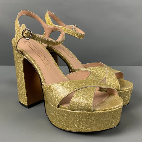 MARC JACOBS Sandalias con plataforma dorada talla 8