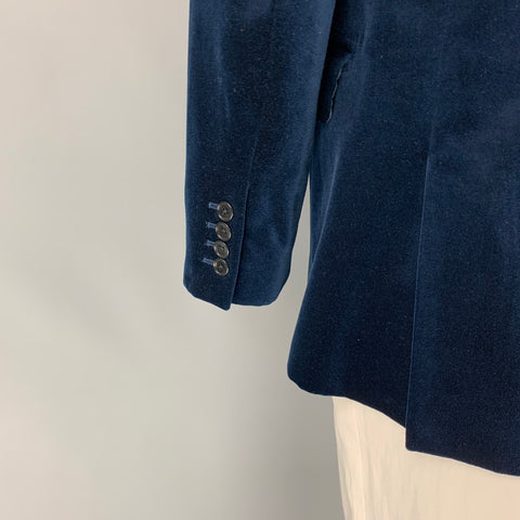 POLO by RALPH LAUREN Size L Navy Cotton Velvet Notch Lapel Sport Coat