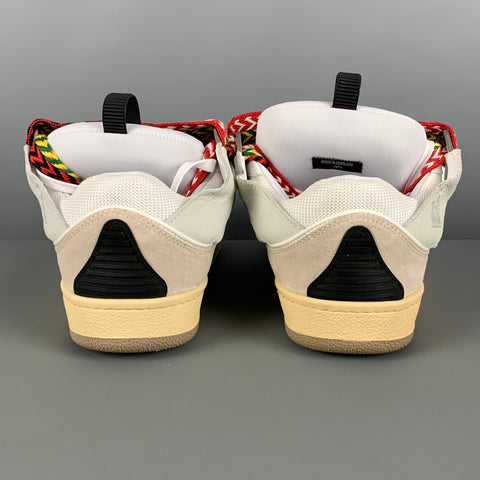 LANVIN Taille 9 Baskets en cuir blanc noir