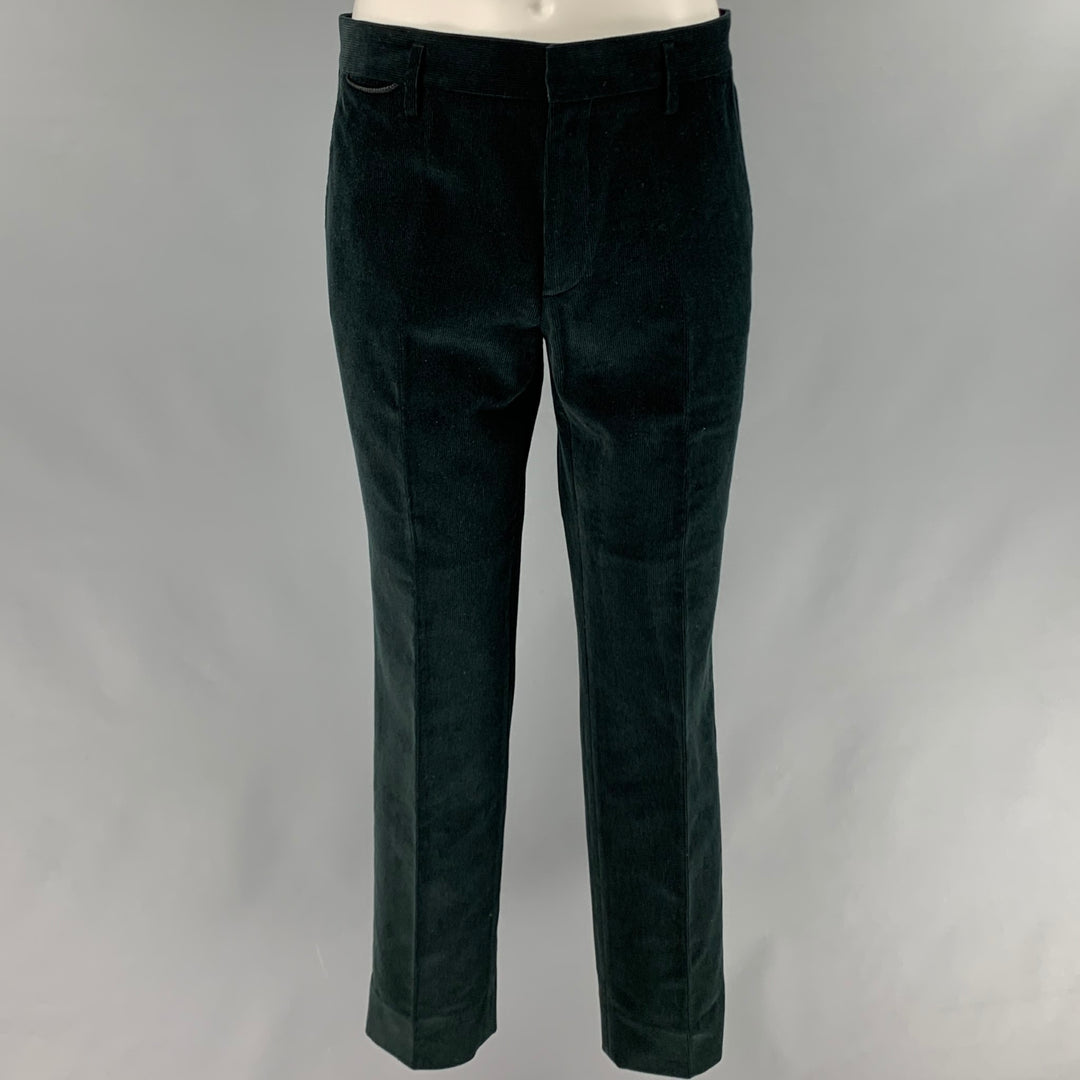 MARC JACOBS Size 40 Black Corduroy Cotton Notch Lapel Suit