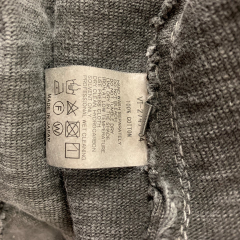 THE VIRIDI-ANNE Size 32 Charcoal Washed Cotton Asymmetrical Casual Pants