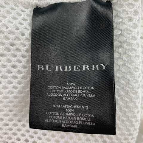 BURBERRY PRORSUM Size XL White Mesh Cotton Tank Top