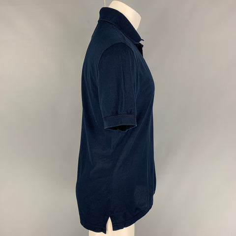 TOM FORD Size M Navy Cotton Short Sleeve Polo