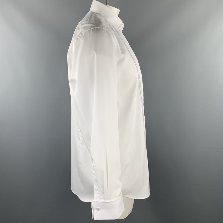 FAIRFAX for BARNEY'S NY Size L White Pleated Cotton French Cuff Long Sleeve Shirt