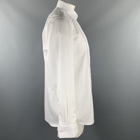FAIRFAX for BARNEY'S NY Size M White Pleated Cotton French Cuff Long Sleeve Shirt