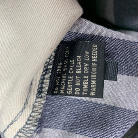 RRL by RALPH LAUREN Size 33 Grey Blue Stripe Cotton Drawstring Shorts