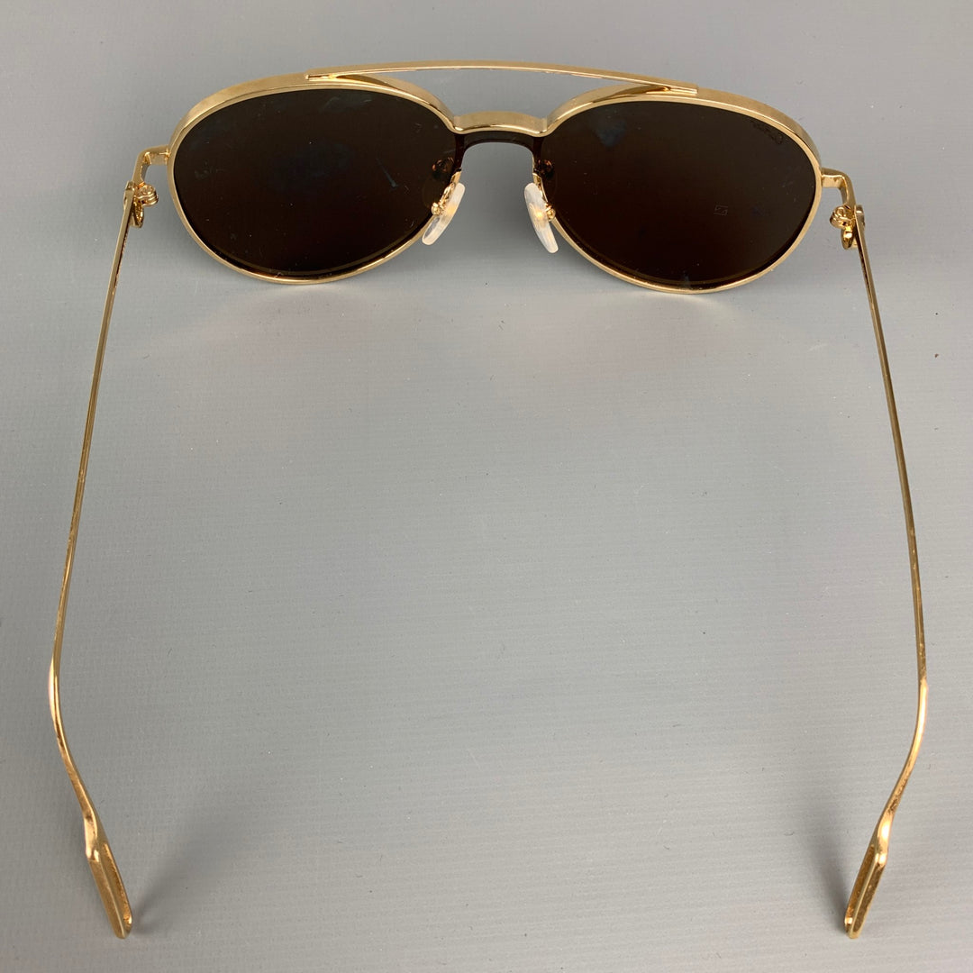 CARTIER Gold Metal Aviator Sunglasses
