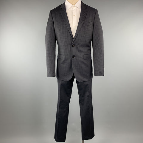 HUGO BOSS Taille 40 Costume à revers cranté en laine marine à carreaux 34 x 31