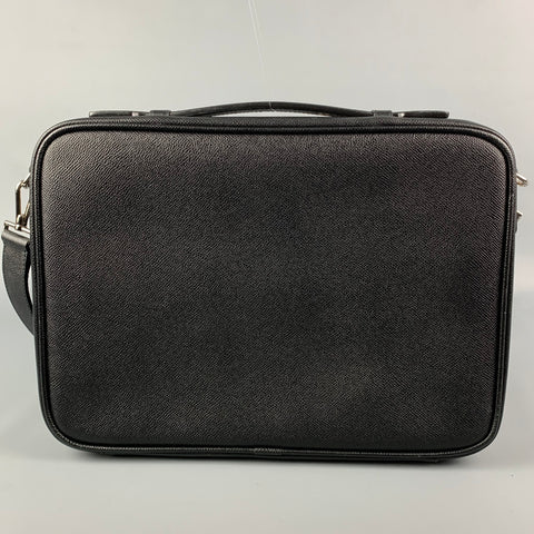 BALLY Black Textured Leather Briefcase Bag