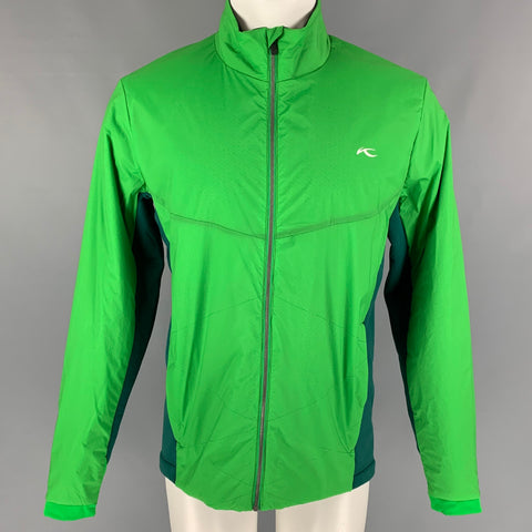 KJUS Size M Green Two Toned Nylon Blend Zip Up Jacket